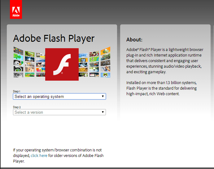 adobe flash player current version